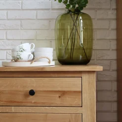 Komoda lite drewno z 3 szufladami dąb naturalny STELLA