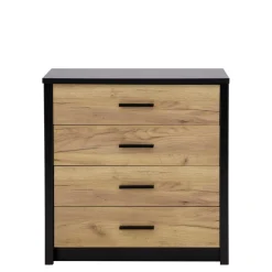 Komoda MALI 4S dąb craft/czarny