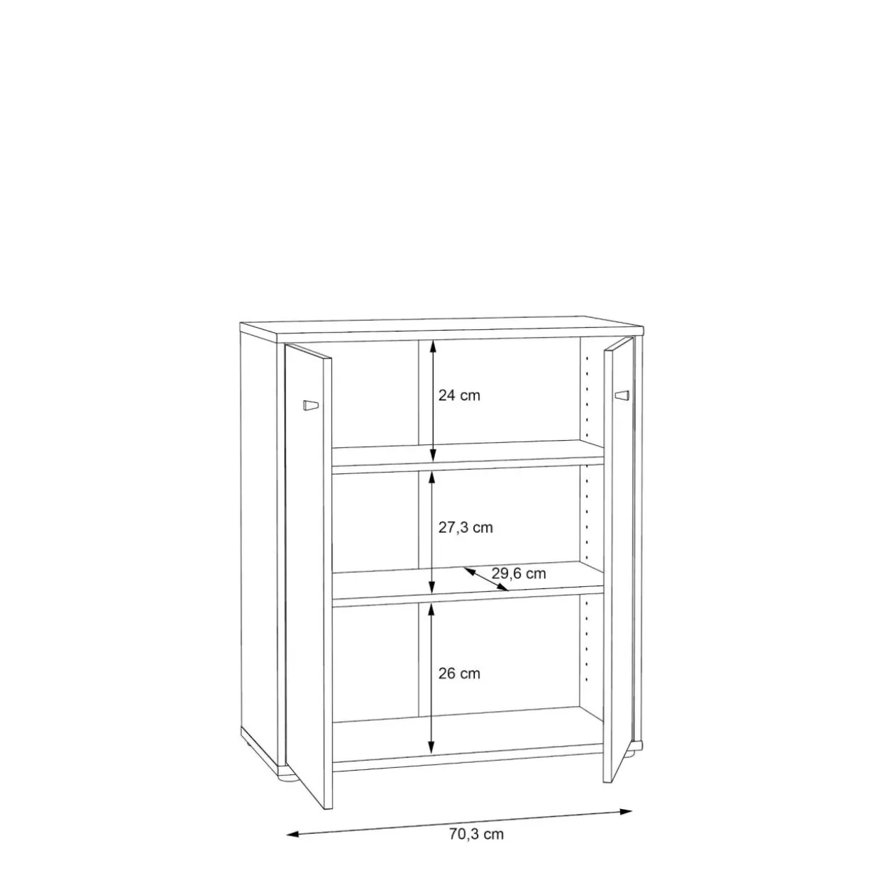 Komoda TEMPRA 2 niska 2D dąb artisan