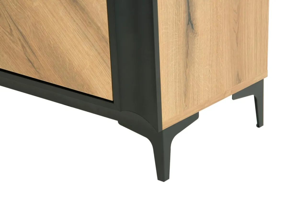 Komoda z czarnym dekorem FRAME 148,5 cm
