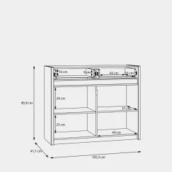Komoda z oświetleniem OAK SQUERE 105,3 cm