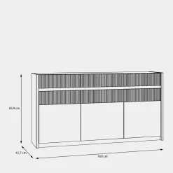 Komoda z oświetleniem OAK SQUERE 160 cm