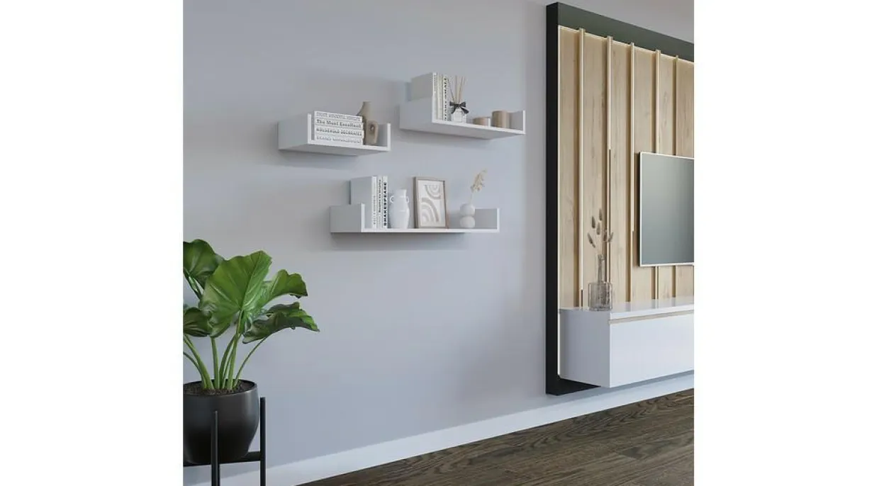 Komplet 3 półek TRIO biały