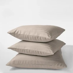Komplet 2 poszewek adamaszek taupe PURE 70x80 cm