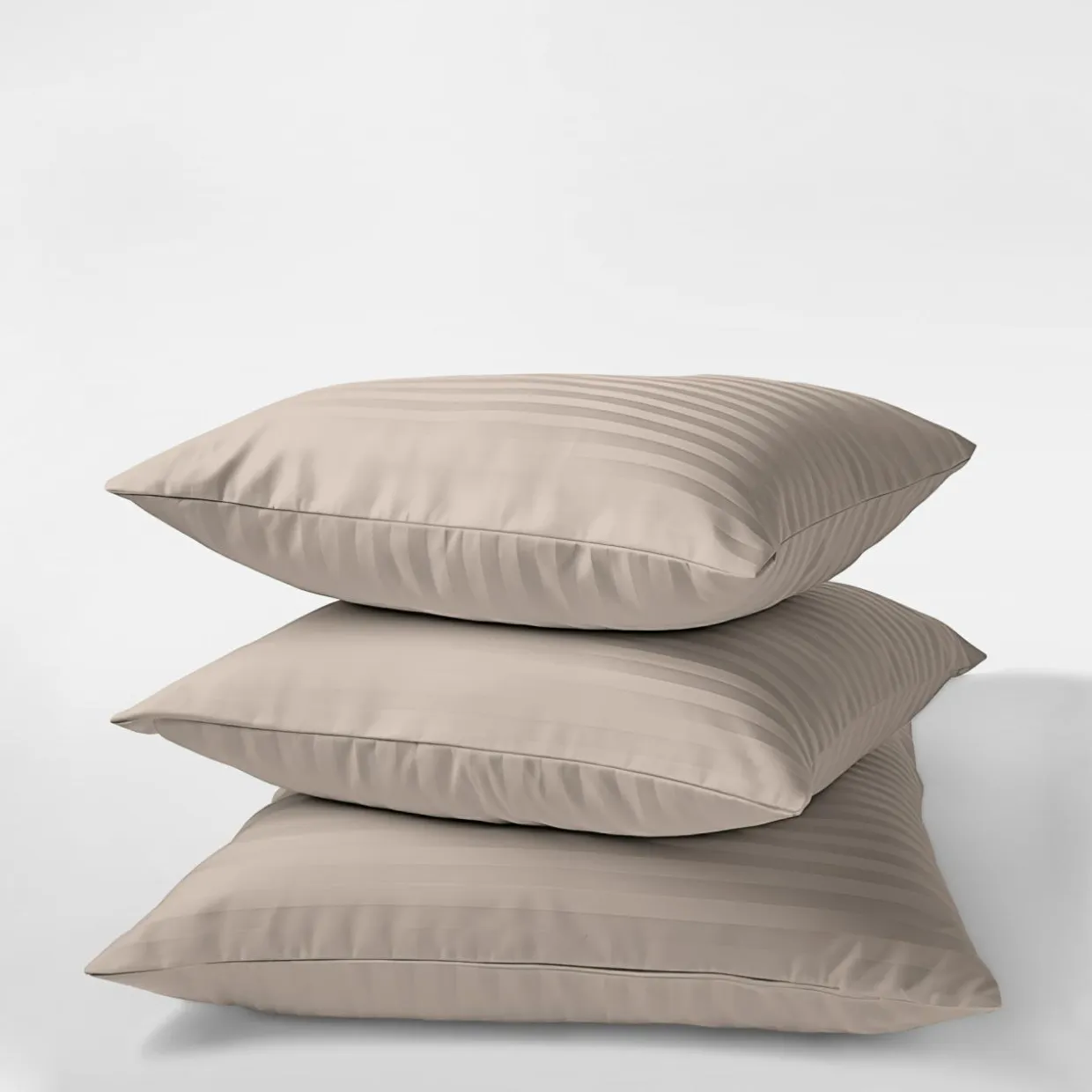 Komplet 2 poszewek adamaszek taupe PURE 70x80 cm