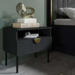 Komplet 2 szafek nocnych czarnych MOND