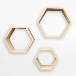 Komplet 3 szt. półek ściennych geometrycznych