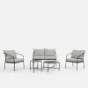Komplet ogrodowy sofa, 2 fotele i 2 stoliki SURRI