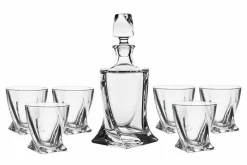 Komplet QUADRO do whisky, 7 części