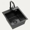 Komplet zlewozmywak QUADRON czarny AVENIR SMART 40X45 cm z baterią