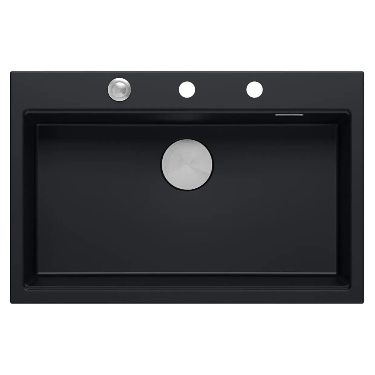 Komplet zlewozmywak QUADRON czarny MASTER BASE 1K 76x50 cm z akcesoriami