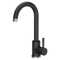 Komplet zlewozmywak QUADRON czarny PROFIT MAX 1K/Z/O 70X44 z czarną baterią