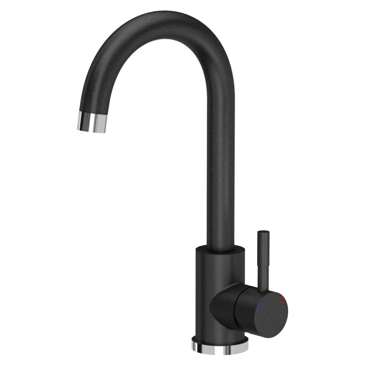 Komplet zlewozmywak QUADRON czarny PROFIT MAX 1K/Z/O 70X44 z czarną baterią