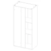 Korpus QUBIK słupek narożny 100x214,6 biały