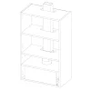 Korpus QUBIK 60x98,5 biały z czarnym okapem OKPZH18EF