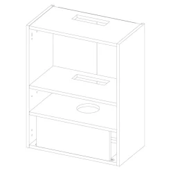 Korpus QUBIK 60x77 dębowy z czarnym okapem OKPZH19EF