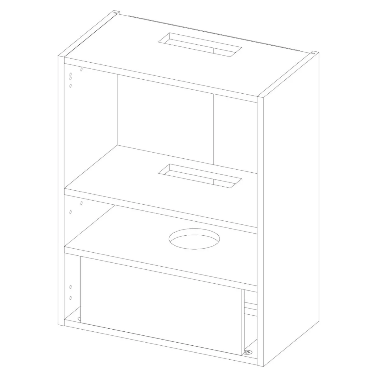 Korpus QUBIK 60x77 dębowy z czarnym okapem OKPZH19EF