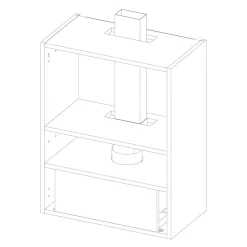 Korpus QUBIK 60x77 dębowy z czarnym okapem OKPZH18EF