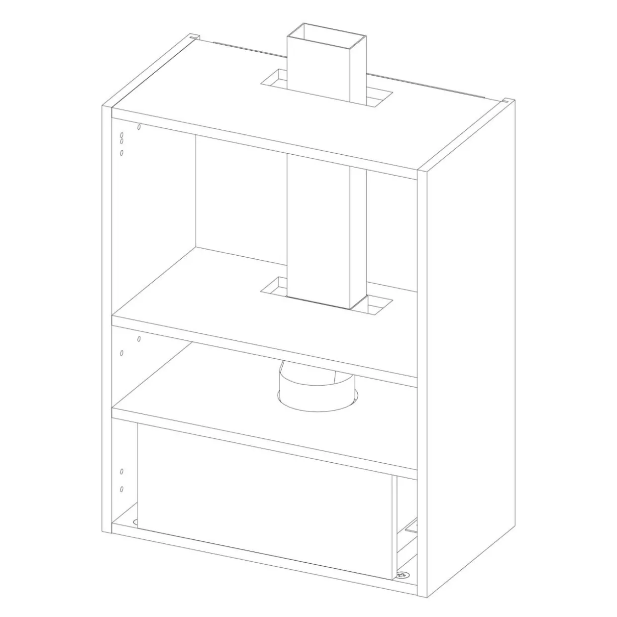 Korpus QUBIK 60x77 dębowy z czarnym okapem OKPZH18EF