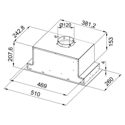 Korpus QUBIK 60x77 dębowy z czarnym okapem OKPZH18EF