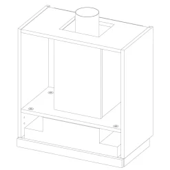 Korpus QUBIK 60x60 dębowy z okapem czarnym OKPZH17EF