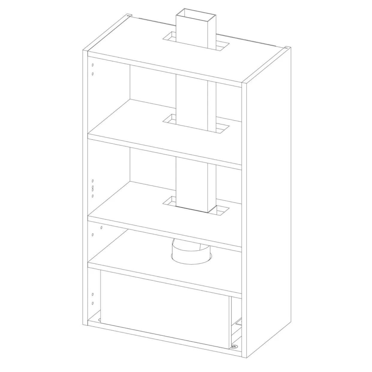 Korpus QUBIK 60x98,5 grafit z czarnym okapem OKPZH19EF