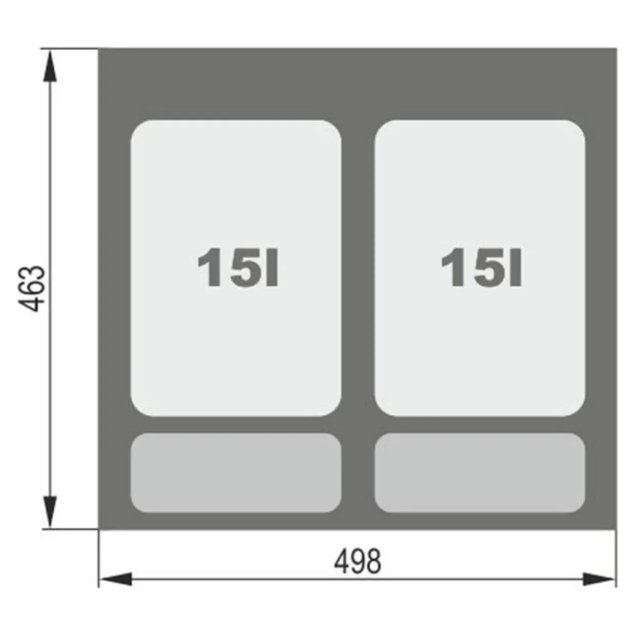 Kosz do sortowania odpadów INSIDE 2x15l