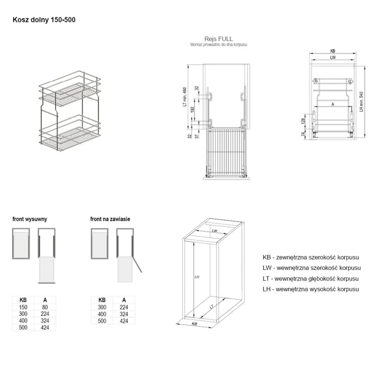Kosz dolny cargo mini do kuchni metal grafit 30/2 (10/MPZ) INSIDE