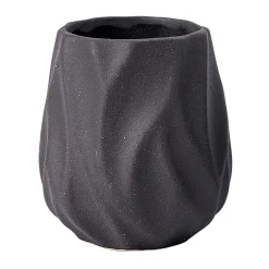 Kubek łazienkowy z ceramiki czarny łezka 10 cm