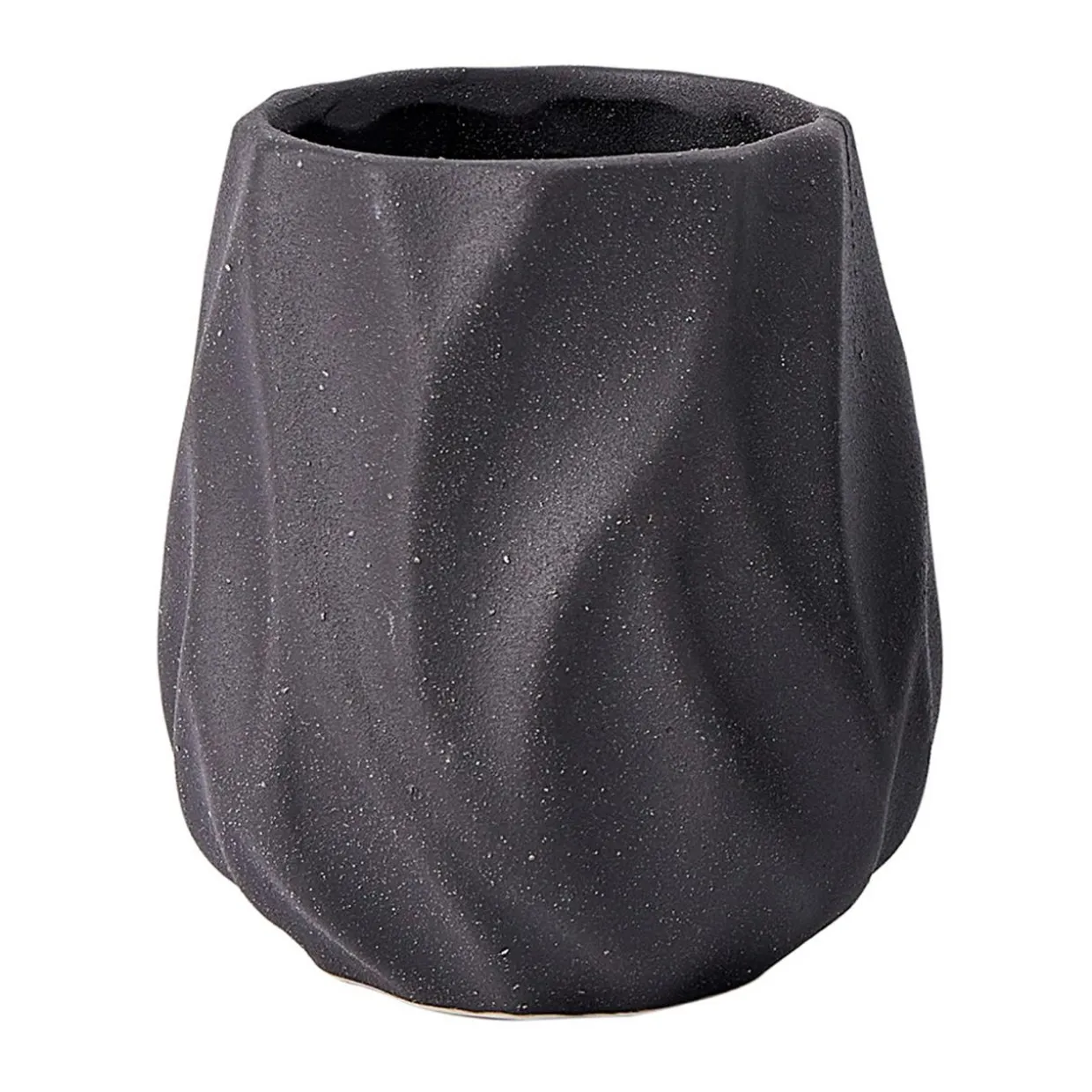 Kubek łazienkowy z ceramiki czarny łezka 10 cm