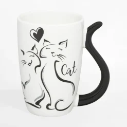 Kubek dwa koty BLACK CAT 370 ml czarny biały