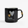 Kubek porcelanowy LOVE czarny 330 ml