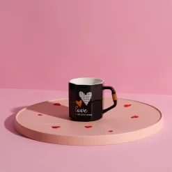 Kubek porcelanowy LOVE czarny 330 ml