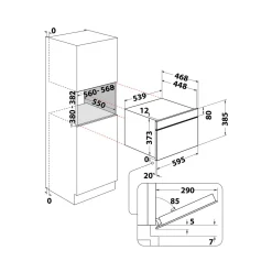 Kuchenka mikrofalowa do zabudowy WHIRLPOOL WMD44MB czarna