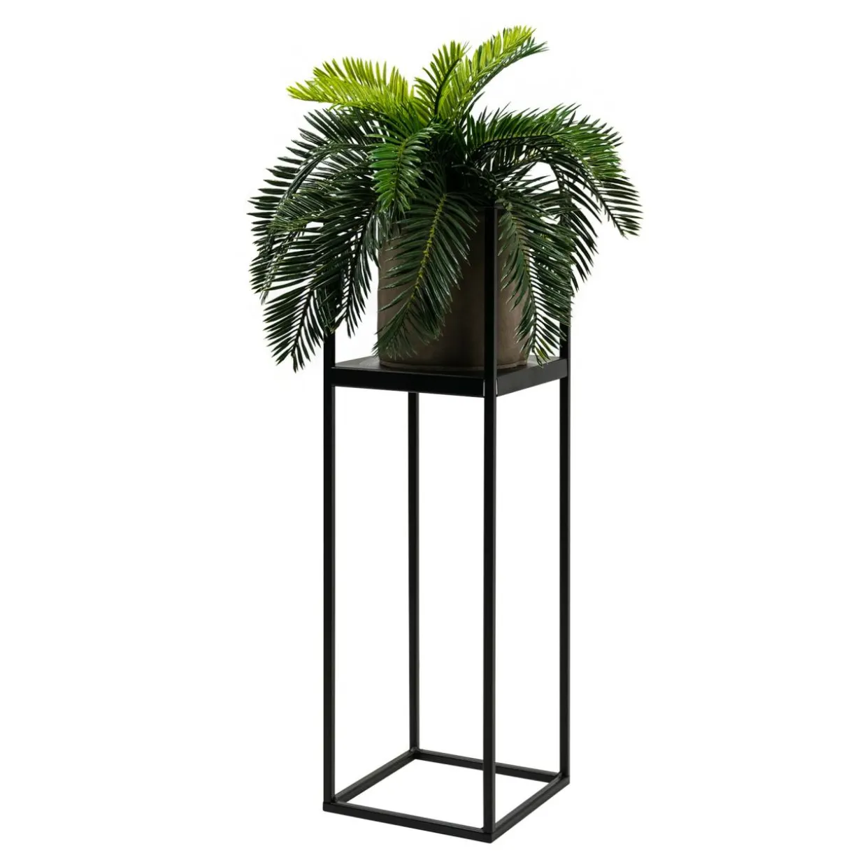 Kwietnik metalowy loftowy czarny LILLIE 62 cm