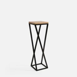 Kwietnik stalowy loftowy czarny dąb LESCAR XS 47 cm