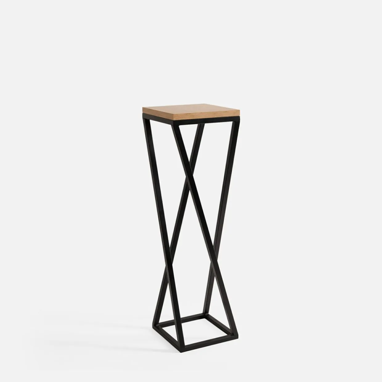 Kwietnik stalowy loftowy czarny dąb LESCAR XS 47 cm