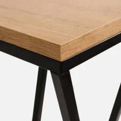 Kwietnik stalowy loftowy czarny dąb LESCAR XS 47 cm