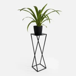 Kwietnik stalowy loftowy czarny ERNEE M 62 cm