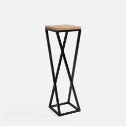 Kwietnik stalowy loftowy czarny dąb LESCAR S 62 cm