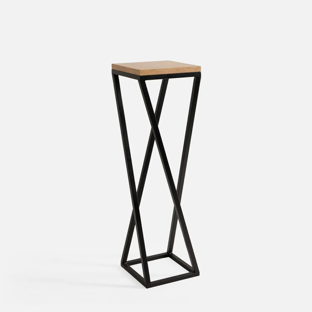 Kwietnik stalowy loftowy czarny dąb LESCAR S 62 cm