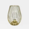 Lampa dekoracyjna LED druciany klosz złota 14,5x20 cm