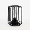 Lampa dekoracyjna LED druciany klosz czarna 13x17 cm