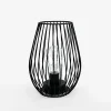 Lampa dekoracyjna LED druciany klosz czarna 14,5x20 cm