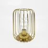 Lampa dekoracyjna LED druciany klosz złota 13x17 cm
