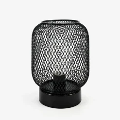 Lampa dekoracyjna LED siatkowy klosz czarna 14x16,5 cm