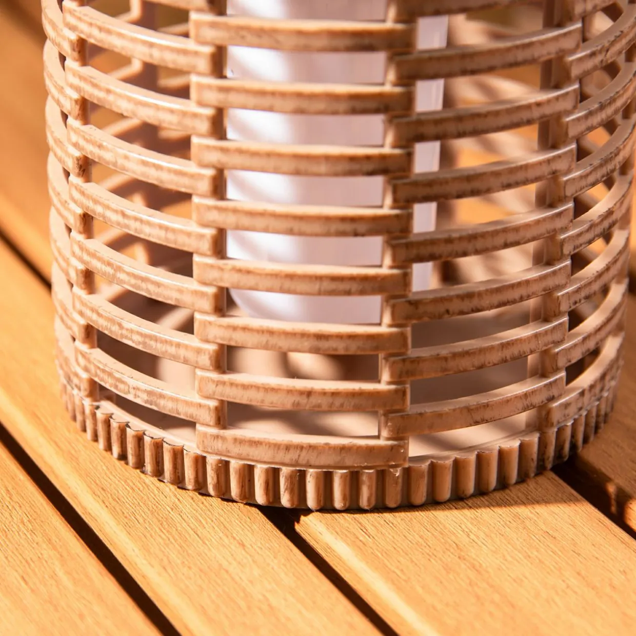 Lampa dekoracyjna outdoor koszyk brązowa 10 cm