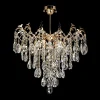 Lampa kryształowa sufitowa glamour złota fi 58 cm