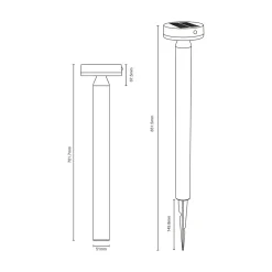 Lampa ogrodowa solarna czarna CARLI