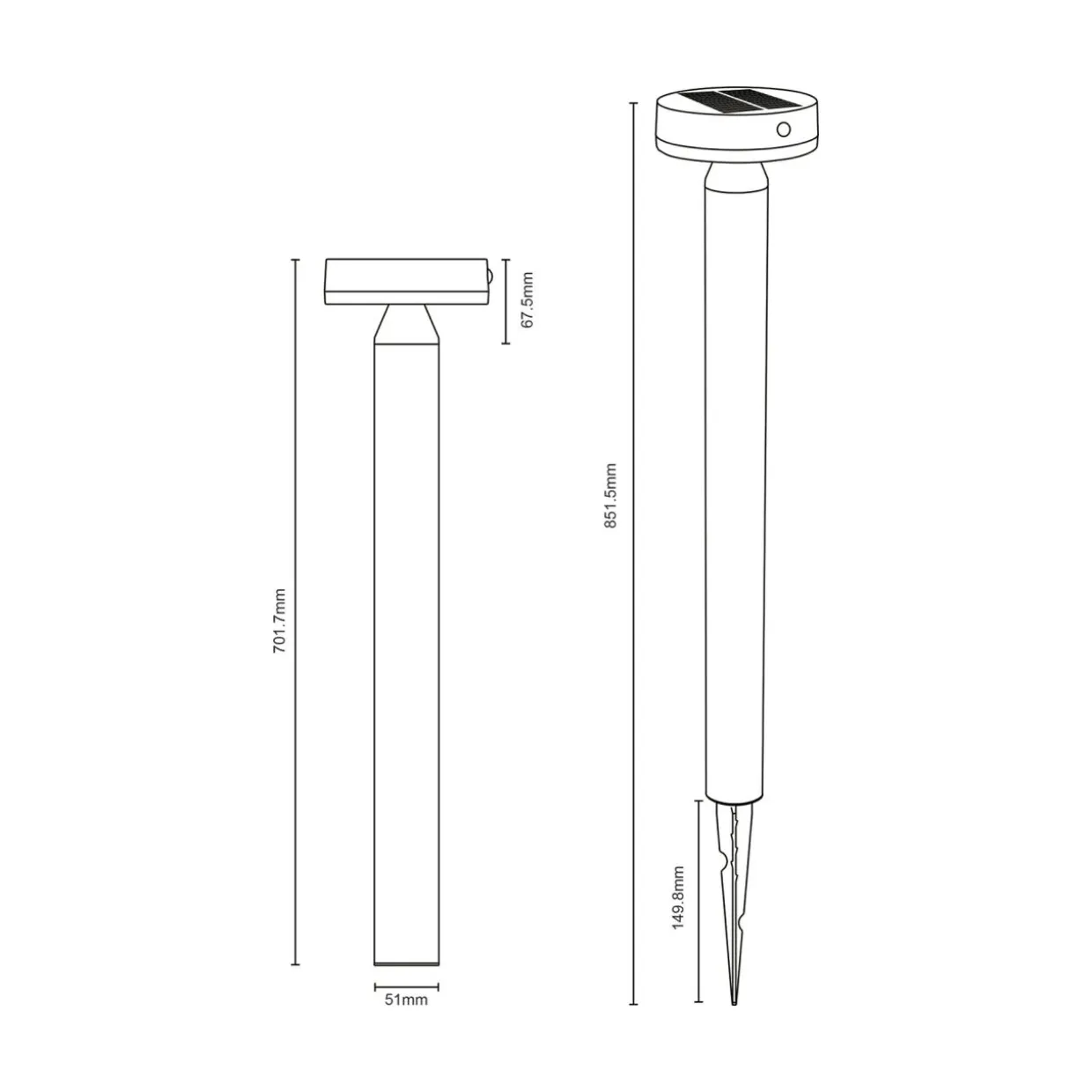 Lampa ogrodowa solarna czarna CARLI
